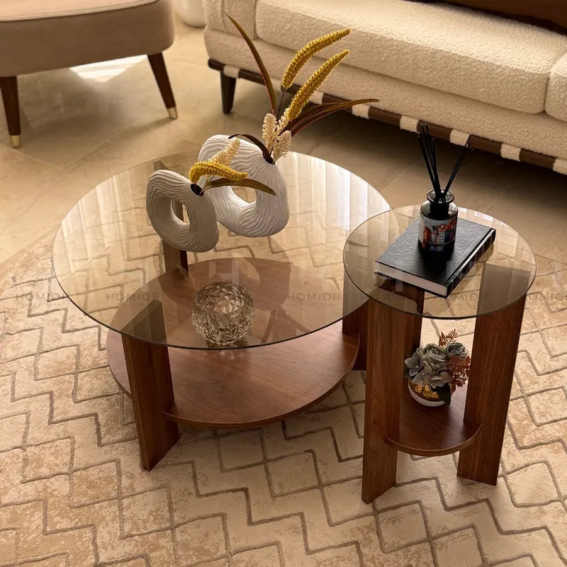 LuxeGlass أناقة الزجاج ودفء الخشب في قطعة واحدة! ✨